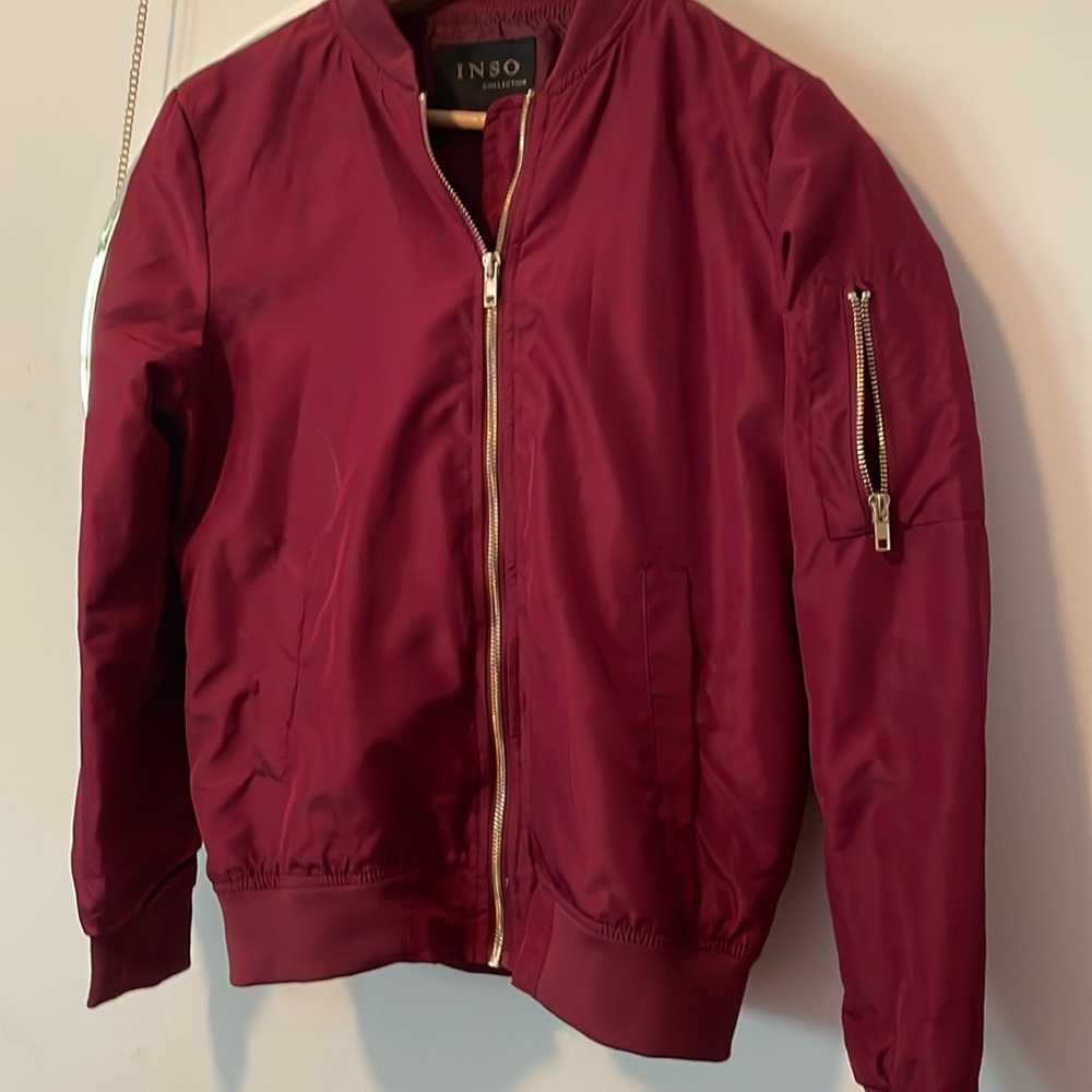 Inso Collection Burgundy Bomber Jacket